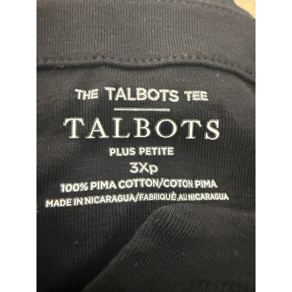 Talbots The Talbots Tee T Shirt Womens 3XP Black Pima Cotton Short Sleeve V Neck - Picture 2 of 4